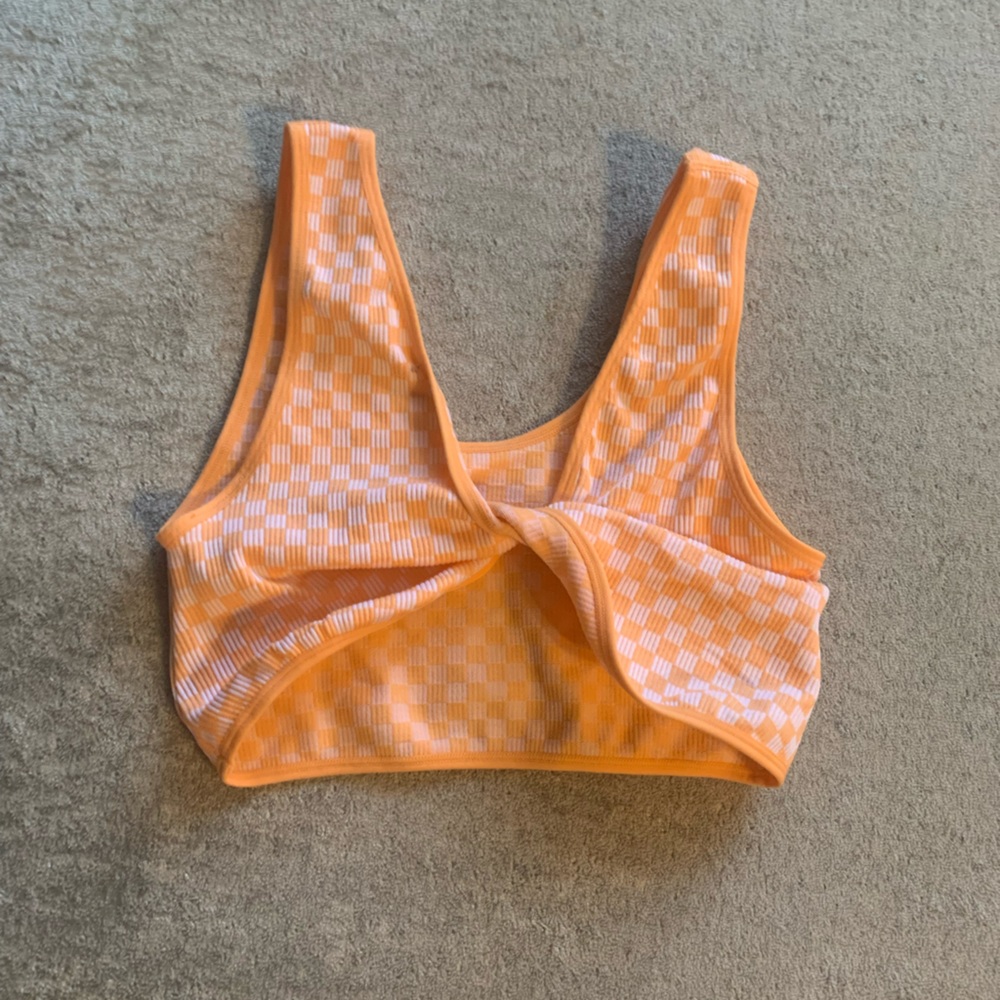 Orange checkered top